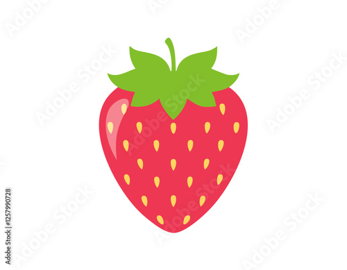 Vector of Fresh strawberry isolated on white background healthy close up.