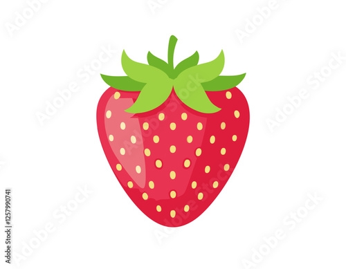 Vector of Fresh strawberry isolated on white background healthy close up.