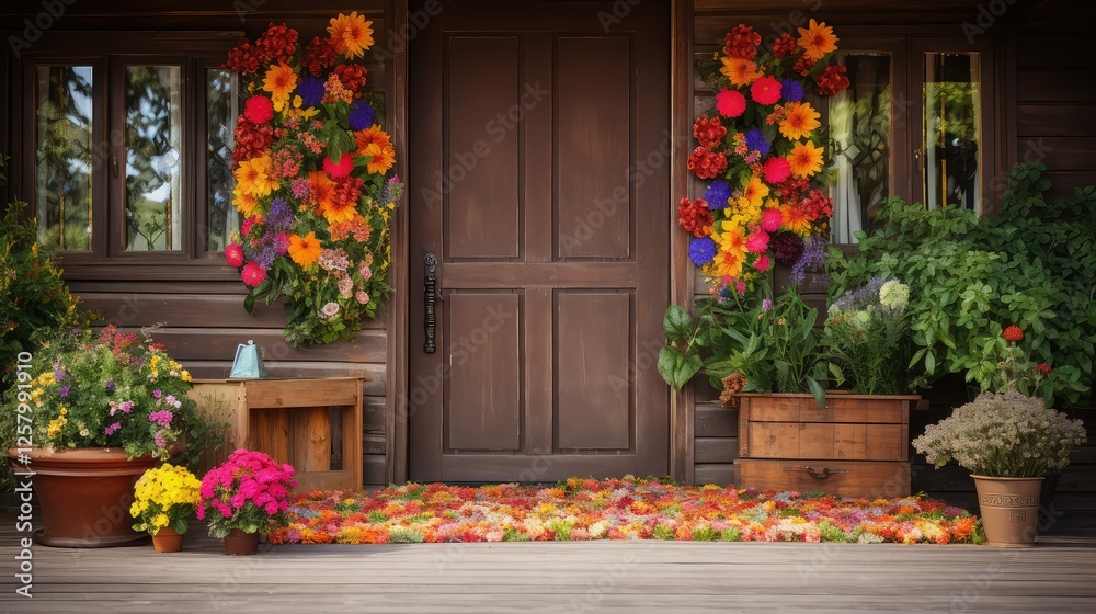 Fototapeta premium wooden welcome door