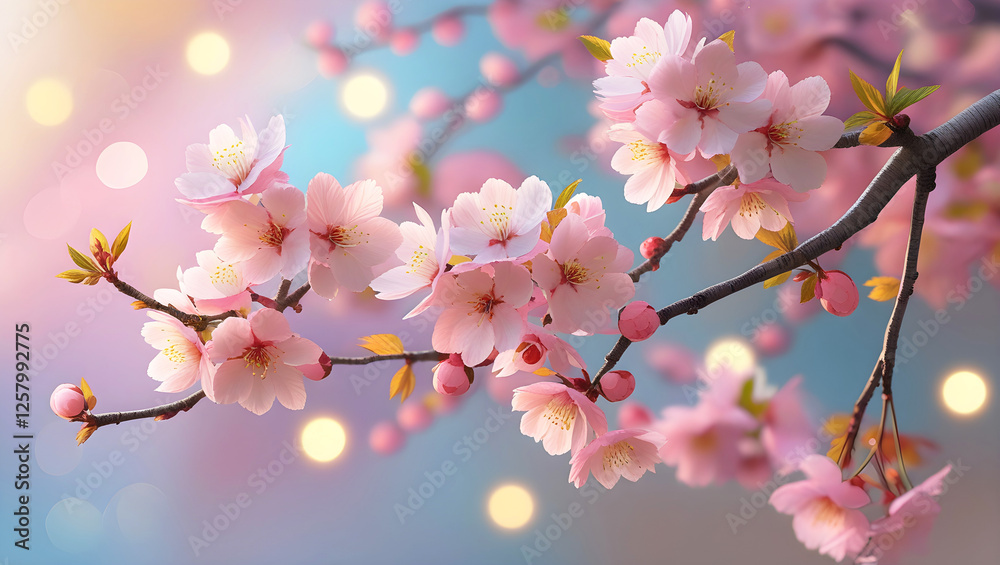 Beautiful Spring Cherry Blossom Background – Soft Pink Flowers with Bokeh Effect Beautiful Spring Cherry Blossom Background – Soft Pink Flowers with Bokeh Effect