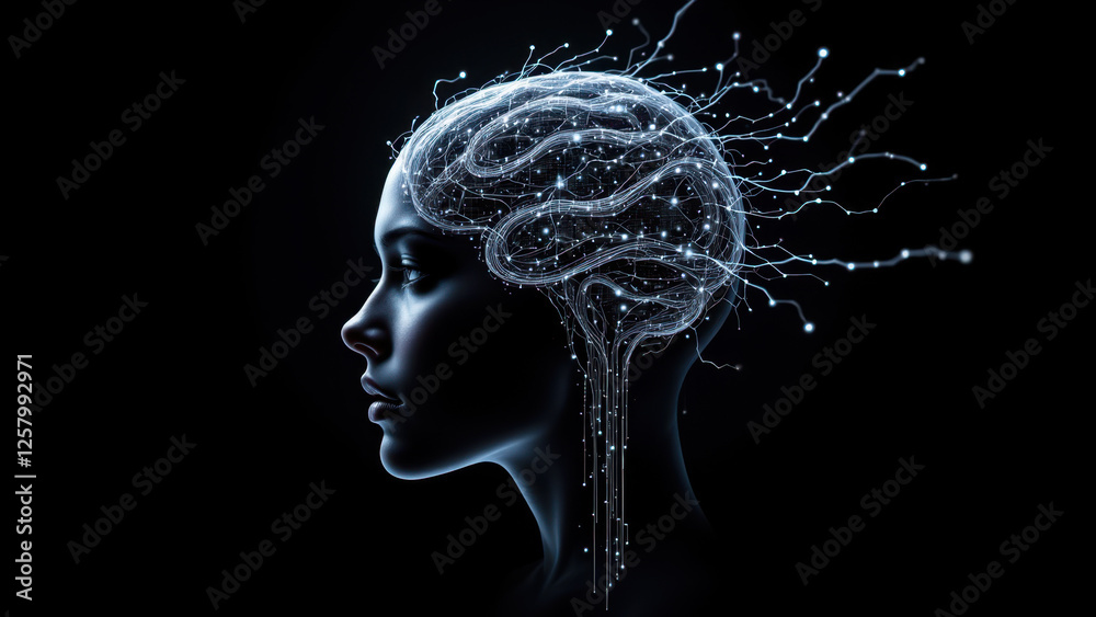 Futuristic AI Brain Concept Art Futuristic AI Brain Concept Art