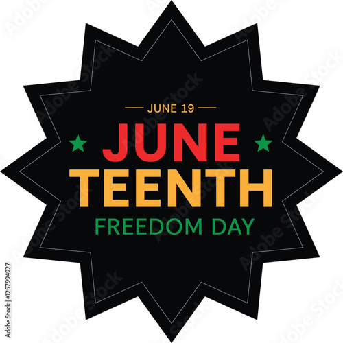  June 19 Juneteenth Freedom Day Typography 