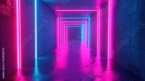 Vivid magenta and sapphire blue gradient background with a neon glow effect, futuristic and vibrant.