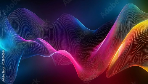 Holographic 3D wavy background, featuring a colorful spectrum perfect for posters and creative digital backgrounds.