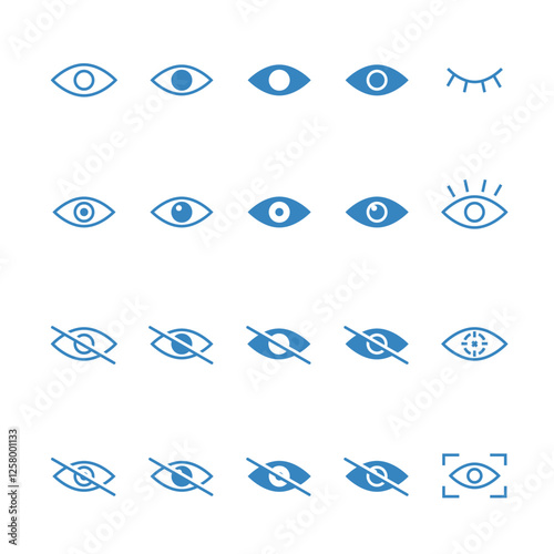 シンプルな目のアイコンセット	