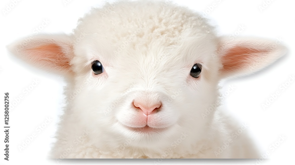 Adorable Lamb with Innocent Eyes in a Close Up Studio Shot of a Young Sheep Animal Face Adorable Lamb with Innocent Eyes in a Close Up Studio Shot of a Young Sheep Animal Face