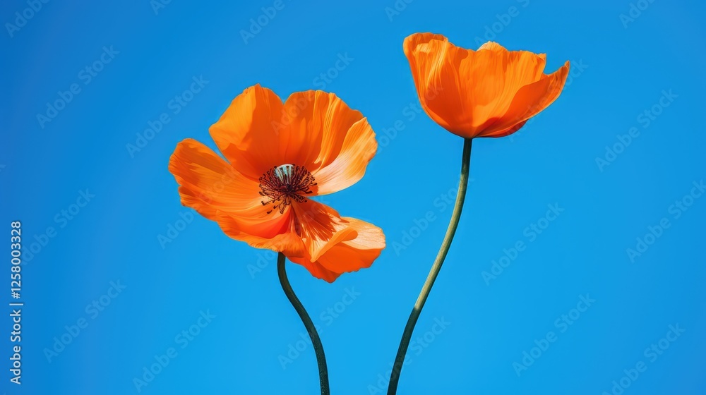Obraz premium flower blue and orange backgrounds