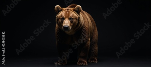 Bear depicted in dark environment to convey themes of protection or safety Mysterious Intimidating photo