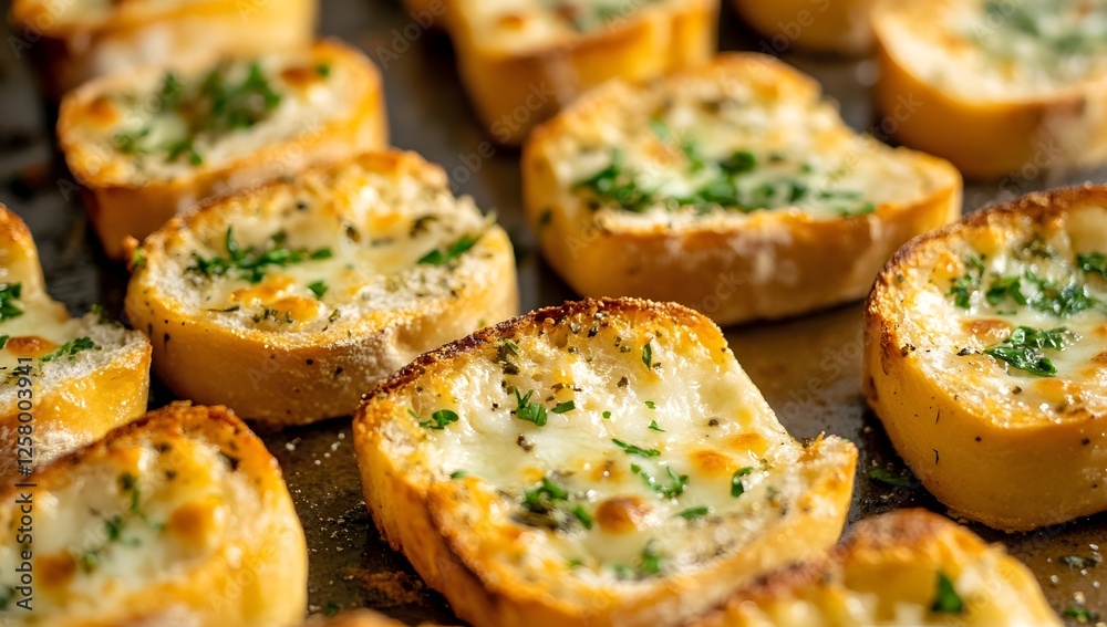 Freshly Baked Bread Rolls with Herbed Melted Cheese on Oiled Baking Sheet, Golden-Brown and Delicious Freshly Baked Bread Rolls with Herbed Melted Cheese on Oiled Baking Sheet, Golden-Brown and Delicious