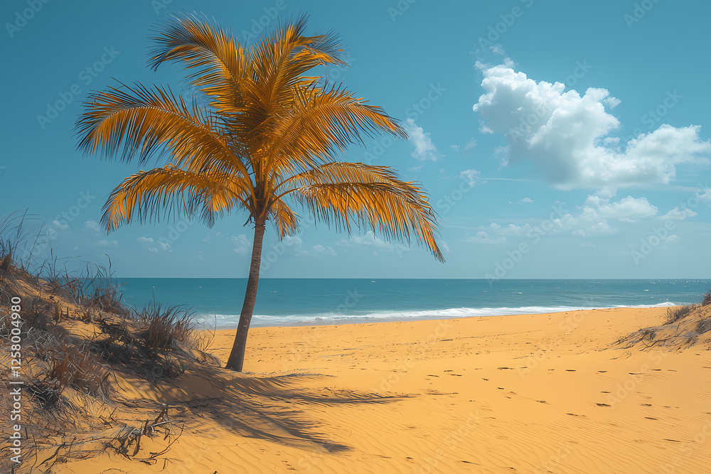 Fototapeta premium palm tree on a tropical beach