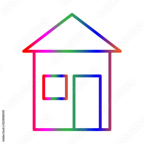 Cabin line gradient icon
