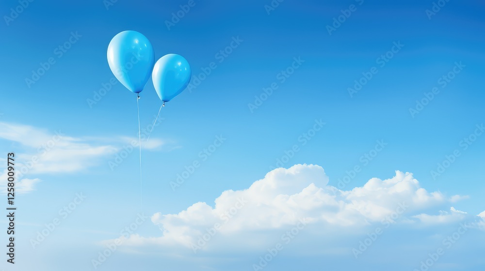 Fototapeta premium serene blue balloon air