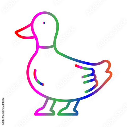 Duck line gradient icon