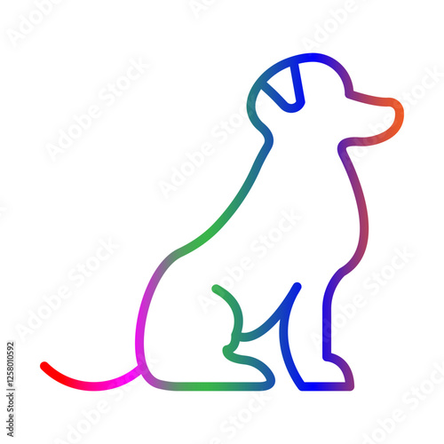 Dog line gradient icon