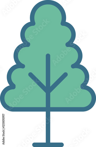 Simple, stylized green tree icon. Perfect for websites, apps, or presentations needing a naturerelated graphic. Clean design, easily adaptable to various color palettes.