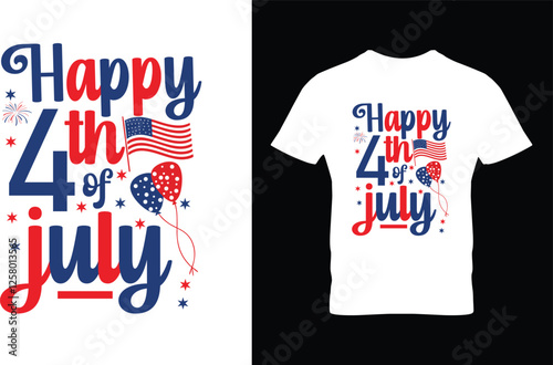 Happy 4th of July Independence Day Typography t-shirt design