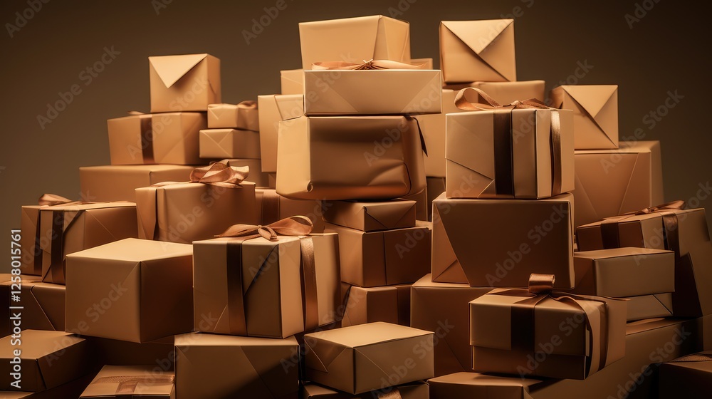 Fototapeta premium sizes brown gift box