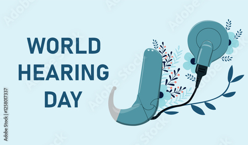 World Hearing Day banner. International Ear Care Day. March 3. Holiday concept. Promote ear and hearing care 