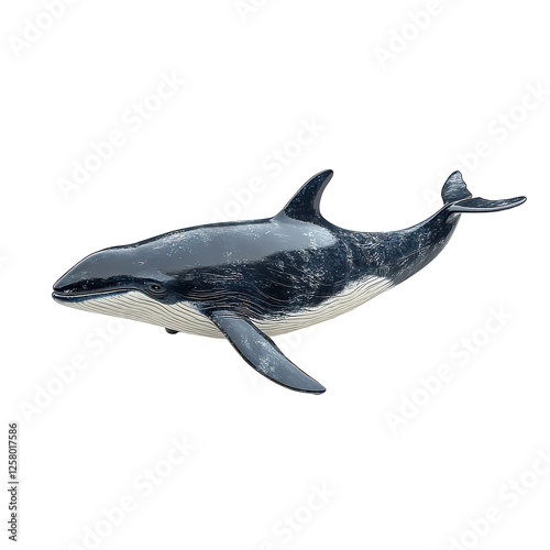 Minke Whale isolated on transparent background, PNG photo