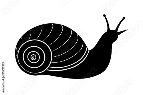 Snail silhouette vector art illustration, graphic design, isolated icon, snail clipart