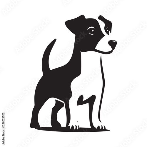 Cute Jack Russell Terrier silhouette designed for artistic creations - Jack Russell Terrier illustration - minimal Jack Russell Terrier vector - dog silhouette
