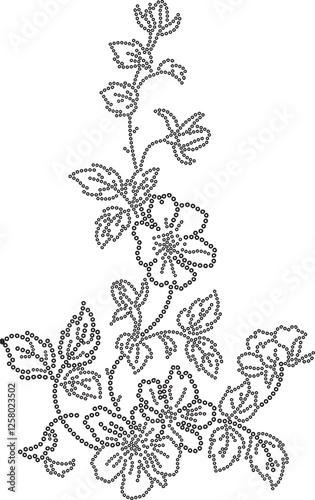 Elegant floral design with beaded detailing
