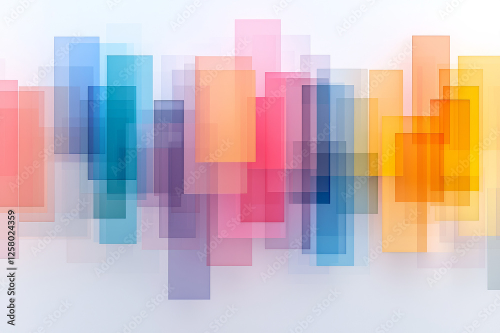 Fototapeta premium A polished visualization of vividly tinted verticals, moving fluidly and overlapping in a prismatic