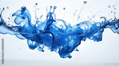 patterns blue ink in water