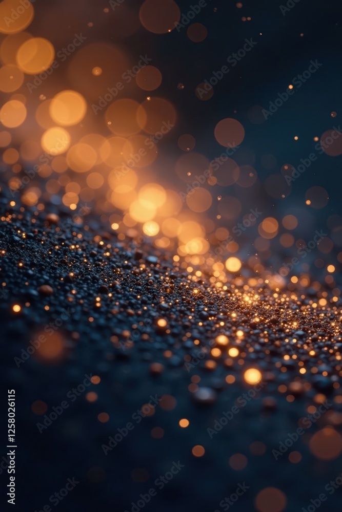 Fototapeta premium Shimmering golden dust motes, celestial glow, ethereal backdrop, graphic, star
