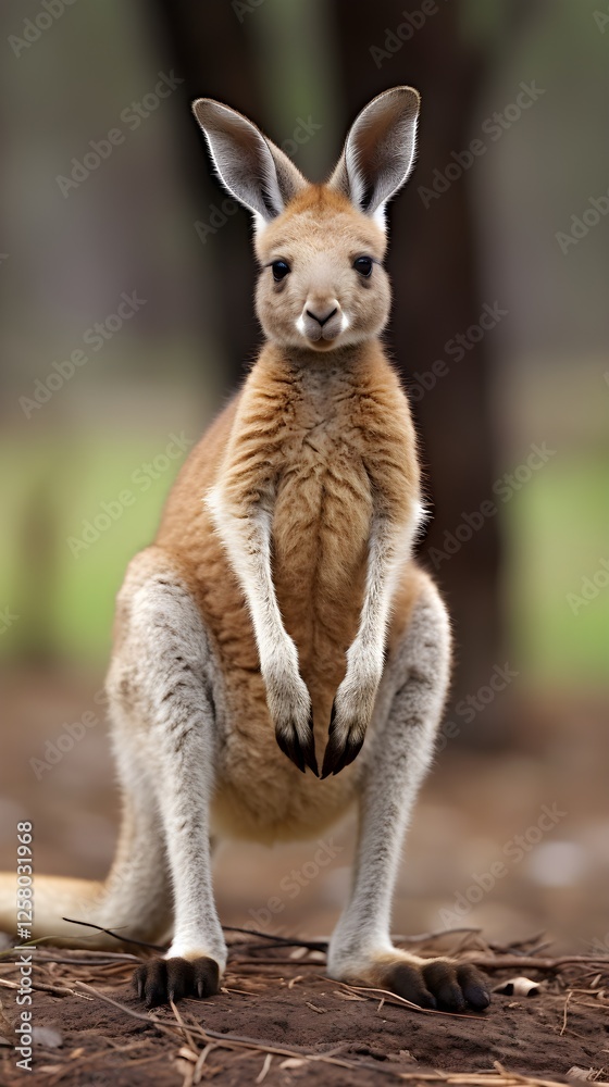 Adorable Red Kangaroo Joey Portrait Australian Wildlife Marsupial Close Up Adorable Red Kangaroo Joey Portrait Australian Wildlife Marsupial Close Up