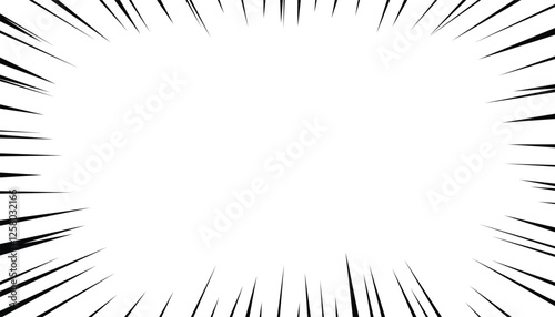 Vector illustration of concentrated lines. fine line. cartoon comic lines. concentrated frames. superhero hero. anime focus isolated on white background