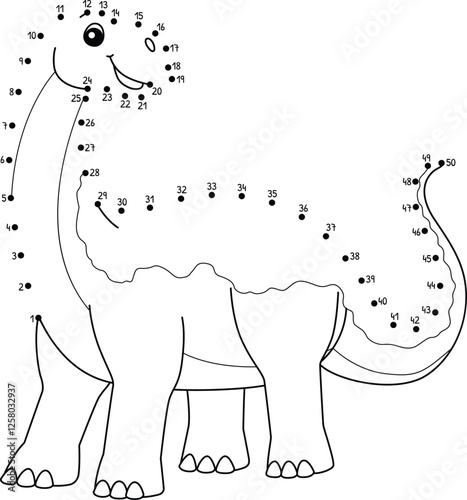 Dot to Dot Jobaria Dinosaur Animal Isolated