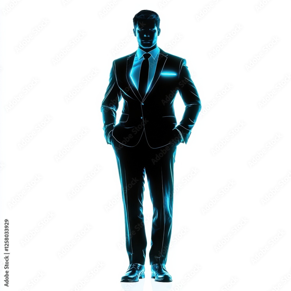 Stylish businessman silhouette in suit. Stylish businessman silhouette in suit.