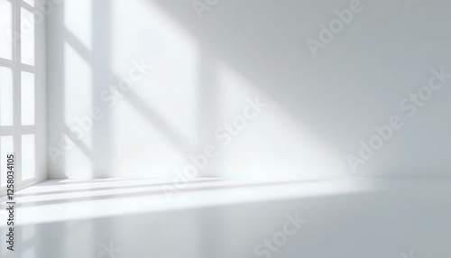 White-on-white minimalistic background with delicate shadows and balanced lighting, creating a soft and modern aesthetic for sleek, sophisticated presentations.