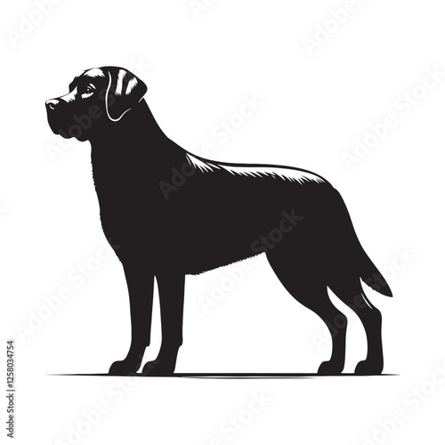 Labrador Retriever silhouette featuring a well-poised and active stance - Labrador Retriever illustration - minimal Labrador Retriever vector - dog silhouette
