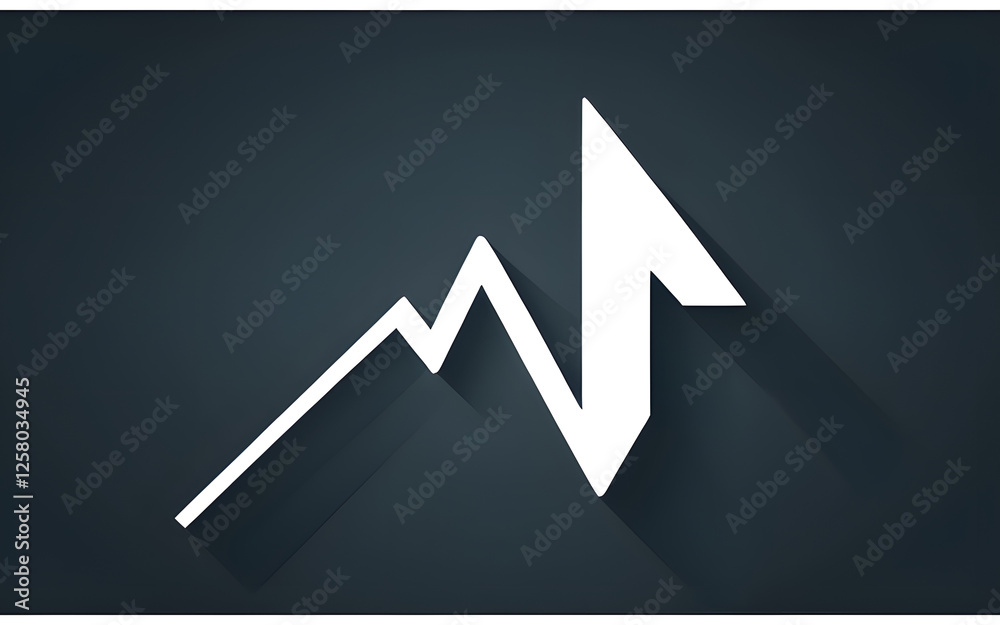 Stylized Upward Arrow Icon for Business Growth and Achievement Stylized Upward Arrow Icon for Business Growth and Achievement