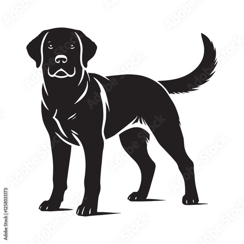 Labrador Retriever silhouette featuring a confident yet friendly look - Labrador Retriever illustration - minimal Labrador Retriever vector - dog silhouette
