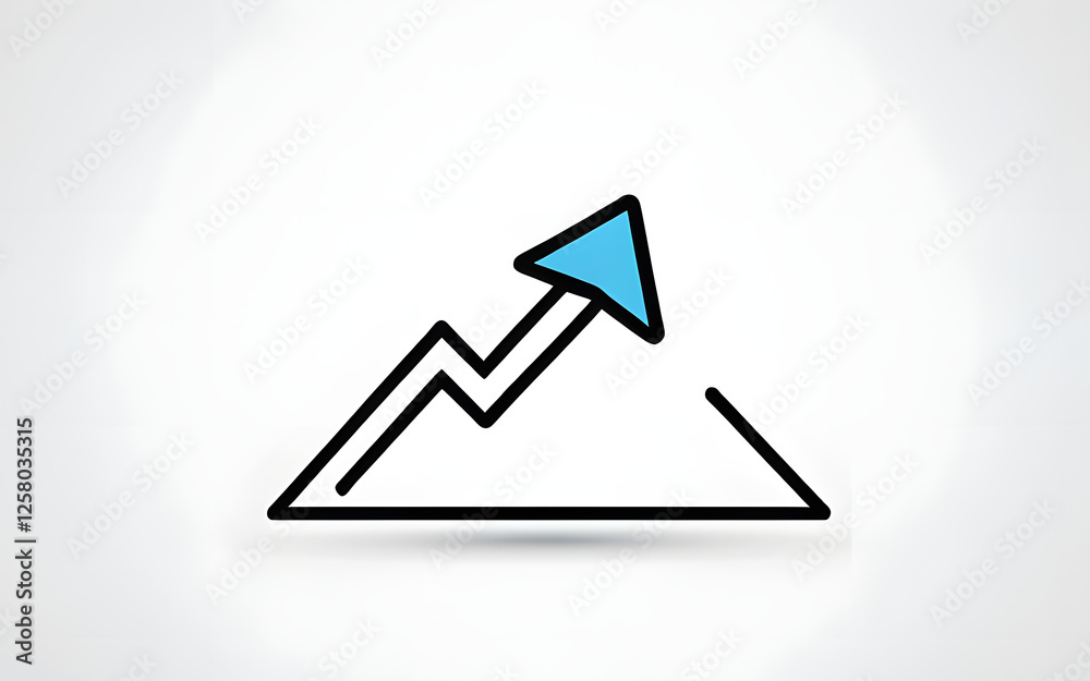Minimalist Upward Arrow Icon Symbolizing Success and Professional Growth