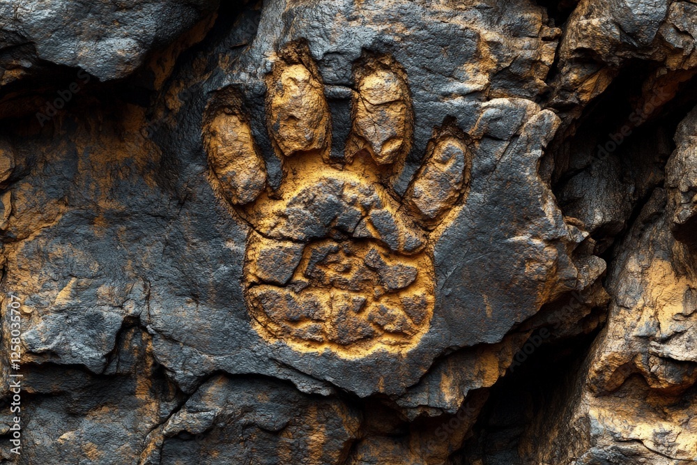Ancient paw print fossil etched in rocky surface reveals prehistoric wildlife from a distant era Ancient paw print fossil etched in rocky surface reveals prehistoric wildlife from a distant era