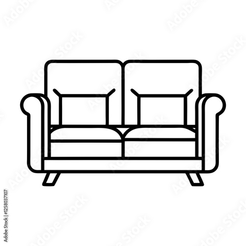 Comfortable Sofa Vector for Home and Furniture Branding.