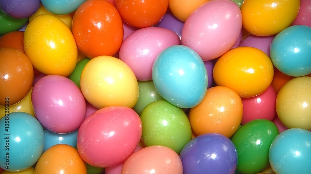 Colorful Easter Eggs Composition with Pastel Shades and Festive Holiday Season Celebration Theme Colorful Easter Eggs Composition with Pastel Shades and Festive Holiday Season Celebration Theme