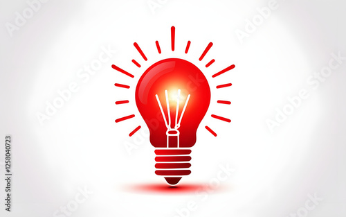 Stylized Red Bulb Icon for Creativity, Innovation, and New Ideas