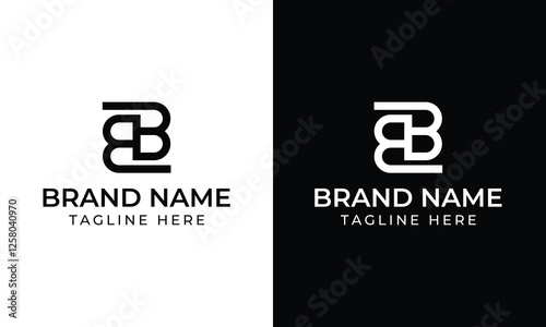 Minimalist B and BB Monogram Logo Design, Elegant Initial Letter Logo, Premium Business Icon, Black and White color scheme, Vector illustration for branding and corporate identity.