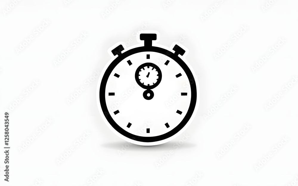 Minimalist Stopwatch Icon for Time Management and Productivity Efficiency Minimalist Stopwatch Icon for Time Management and Productivity Efficiency
