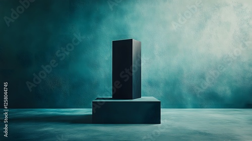 Wallpaper Mural Dark Teal Abstract Background with Black Geometric Platform Torontodigital.ca