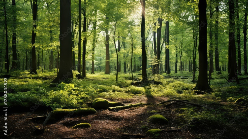 Obraz premium dappled trees shrubs