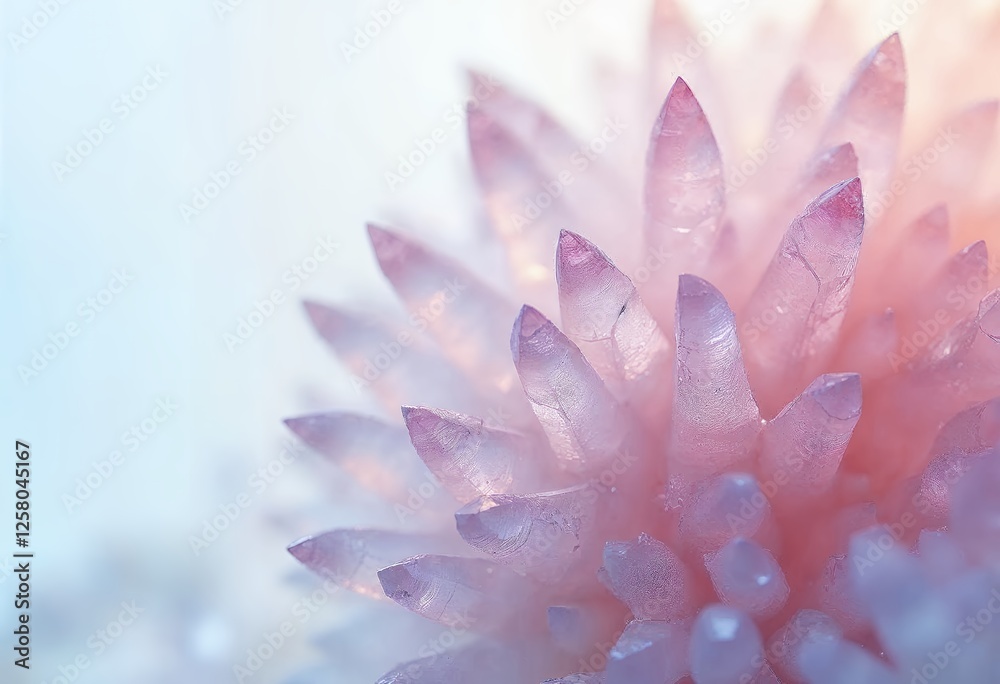 Fototapeta premium Captivating Close-up of Pink Amethyst Crystal Cluster with Dreamy Soft Lighting