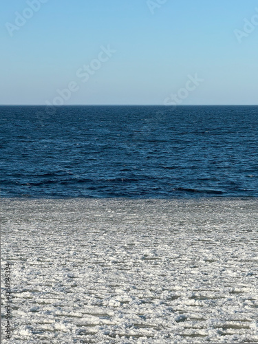 snowy seashore in January, Ukraine, Kyiv