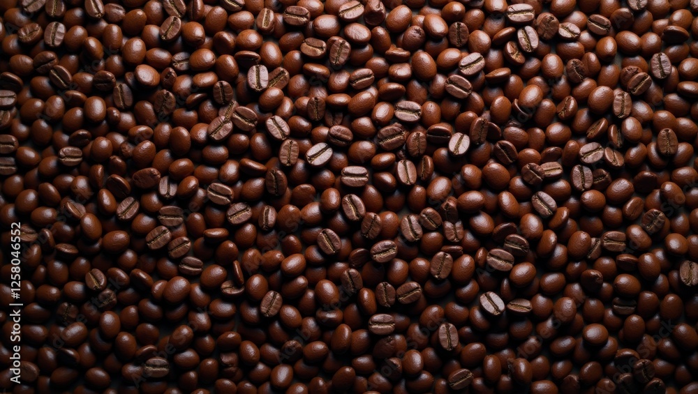 Fototapeta premium Abundant roasted coffee beans closeup