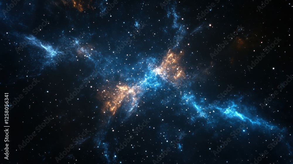 Black background with deep space cosmic nebula effect, sci-fi and mesmerizing